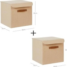 Prime 2'li Jüt Kumaş Kutu Set 30 x 30 x 30 cm