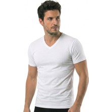 Öts Erkek %100 Pamuk T-Shirt V Yaka Modern ve Rahat (1630)