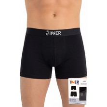 Just Inner Erkek 2’li Modal Boxer Logo Lastikli Kutulu Günlük Rahat Kesim (135008)