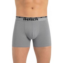 Just Inner Erkek Pamuklu Boxer Kabartma Bel Lastikli İç Giyim Konforu (135001)
