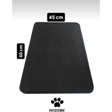 Pati Store Elekli Kedi Tuvaleti Önü Paspası – Kedi Kumu Toplayıcı – Çift Katmanlı Sert Plastik 60X45CM - Siyah