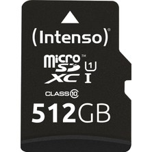 Intenso 3423493  UHS-I 512GB Micro SD Kart Hafıza Kartı Adaptörü ile Yüksek Hız ve Uyumlu Kullanım