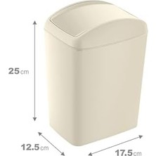 Prime Soft Çöp Kutusu Döner Kapak 5 Lt Latte