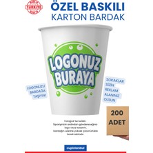 Özel Baskılı - 200 Adet 7 Oz (200 ml) Karton Bardak - Logonuza Özel Üretim – Cup İstanbul