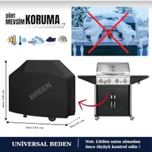 Vuralsin38 Barbekü Koruma Örtüsü, Mangal Koruma Kılıfı, Su Geçirmez, Toz Geçirmez, Rüzgar Geçirmez(Siyah, Gazlı)