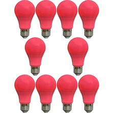 Avarson (10 Adet) Osaka 10W Pembe Işık E27 Duylu (Kalın Duy) LED Ampul