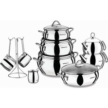 Korkmaz  A1749 16 Parça Hiper Set Derin Tencere Seti Çelik Kaplama 24 cm Ebatlı Renkli Tasarım
