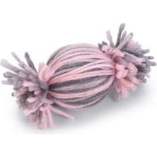 Vuralsin38 Kedi Oyuncağı, Top, Yün, Pembe ve Gri, 10X5X5CM