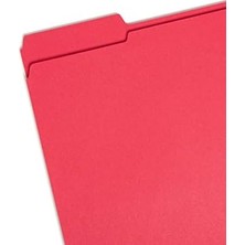 Dosya Klasörü, Güçlendirilmiş 1/3 Kesimli Tab, Mektup Boyutu, Kırmızı, Kutu Başına 100 (12734)