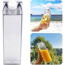 Prime Süt Kutu Tasarımlı Su Kahve Içecek Şişesi | Cam Değildir | Kahve ve Sunum Bardağı ve Matarası 500-600ML