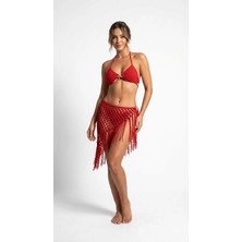 Ales Butik Alesbutik Kırmızı El Örgüsü Bikini Takım