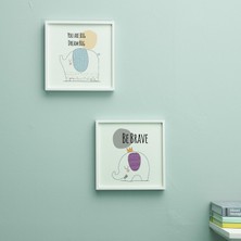Prime Minimal Fil Tasarımlı Bebek Odası Çerçeve – 20X20 cm | Modern, Sevimli Duvar Dekoru