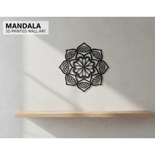 Hivhestin Modern Zen Geometrik Mandala 2’li Set - 3D Baskı Dekoratif Duvar Sanatı - 21X21 cm Siyah