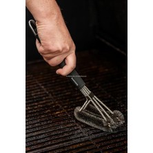 Vuralsin38 Dikey Izgara ve Mangal Temizleme Fırçası Paslanmaz Çelik Kıllı Deterjansız Derin Temizlik Fırını Barbekü Grill Fırçası Ergonomik Saplı Dayanıklı Mangal Temizleme Aparatı