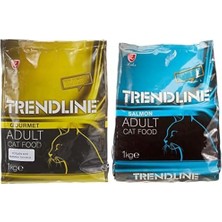 Vuralsin38 Trendline Renkli Taneli Yetişkin Kedi Maması 1 kg ve Trendline Somonlu Yetişkin Kedi Maması 1 kg
