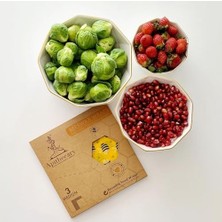 Vuralsin38 Gıda Sargısı - Arı Desenli - Balmumlu (Büyük Orta Küçük Boy) 3'lü Set Çok Amaçlı Gıda Saklama Bezi (S-M-L)