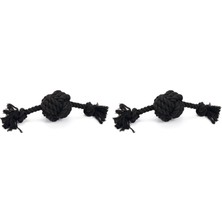 Köpek Oyuncağı, Diş Ipinden Top ve Ipi, Siyah, 34X10X9CM, 255GR (2 Paketi)
