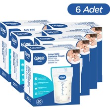 Wee Baby Süt Saklama Poşeti Seti (20x6 120 Adet)