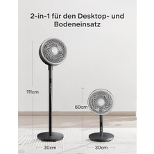 Vuralsin38 Pelonis Uzaktan Kumandalı Vantilatör, 36DB Sessiz Çalışma, Hız Ayarı, 60-111CM Ayarlanabilir Yükseklik, Dikey ve Yatay Eksende Salınım, 35 Watt