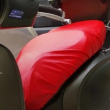 Vuralsin38 (174) Kırmızı Vespa Piaggio Deri Sele Kılıfı Örtüsü Brandası ile Uyumlu