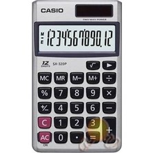 Casio SX-320P Cep Tipi Hesap Makinesi 12 Haneli Metal Yüzeyli Fonksiyonel Kullanım