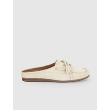 Cabani Süet Bej Kadın Mule Loafer