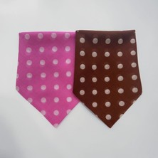 ALS Tasarım Dünyası Pembe ve Kahveregi 2'li Puantiyeli %100 Koton Bandana