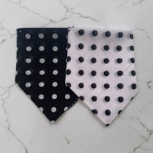ALS Tasarım Dünyası Siyah ve Beyaz  Renk 2'li Puantiyeli %100 Koton Bandana