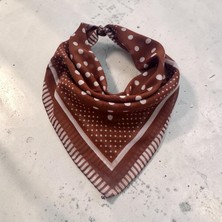 ALS Tasarım Dünyası Kahveregi Puantiyeli %100 Koton Bandana
