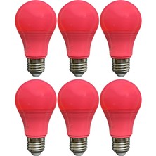 Avarson (6 Adet) Osaka 10W Pembe Işık E27 Duylu (Kalın Duy) LED Ampul