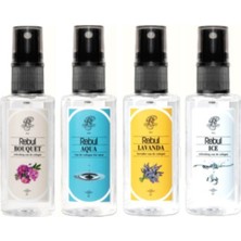 Rebul 50 ml x 4 Kolonya Sprey - Aqua, Lavanta, Buket, Ice 80 Derece Hediyelik Ferahlatıcı