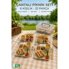 Nandy Home 32 Parça Taşıma Çantalı Piknik Seti - Kolay Taşıma Piknik Çantalı Set