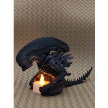 Hivhestin Alien Xenomorph Tasarımlı Dekoratif LED Mum Mumluğu - Bilim Kurgu Hediyelik