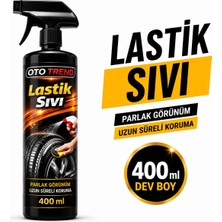 Oto Trend Lastik Sıvı 400 ml – Lastik Parlatıcı ve Koruyucu Sprey, Uzun Süreli Siyah Parlaklık