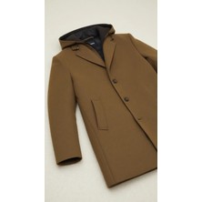Dewberry Plt8376 Erkek Palto Camel Renk Yün Polyester Malzeme ile Şık Tasarım M Beden