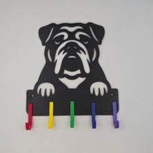 Hivhestin Bulldog Temalı Dekoratif Anahtarlık ve Askılık - 3D Yazıcı Baskı - 22X22 cm
