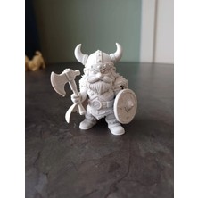 Hivhestin Mini Viking Savaşçısı Figürü - Baltalı ve Kalkanlı Dekoratif Biblo