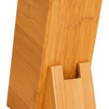 Bambu Ahşap Bıçak Standı – 220 mm Eğik Tasarım, Kaymaz Tabanlı, Çoklu Bıçak Yuvalı, Modern ve Doğal Mutfak Düzenleyici