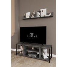 The Violett Jolie 120 cm Metal Tv Sehpası Raflı Tv Ünitesi Televizyon Sehpası