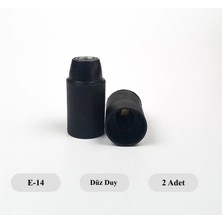 Dekoratif Plastik E-14 Düz Duy Siyah (2 Adet)