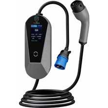 Voltbox Evo7 Taşınabilir Elektrikli Araç Şarj Cihazı 32A/7KW/220V (5 Metre)-Türkçe Menü -2 Yıl Garanti