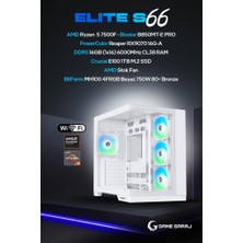 Game Garaj Elite S66 Amd R5 7500F 16GB Ram 1tb SSD RX9070 Freedos Oyuncu Oem Paket