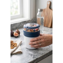 Emofom MixmeGO Müsli Kabı 650 ml Yoğurt Yulaf Saklama Kabı Beslenme Kabı Taşıma Saplı Çorba Kabı