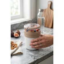 Emofom MixmeGO Müsli Kabı 650 ml Yoğurt Yulaf Saklama Kabı Beslenme Kabı Taşıma Saplı Çorba Kabı