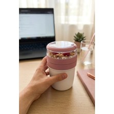 Emofom MixmeGO Müsli Kabı 650 ml Yoğurt Yulaf Saklama Kabı Beslenme Kabı Taşıma Saplı Çorba Kabı