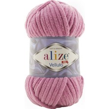Alize Velluto Pembe Renk 100gr Mikropolyester Yumuşak İplik Hırka Yelek Süveter Aksesuar İçin