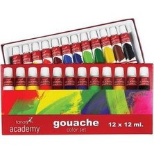 Fanart Academy 12 Renkli Guaj Boya Seti 12x12ml 3500.S12 Özellikli Sanatsal Malzeme