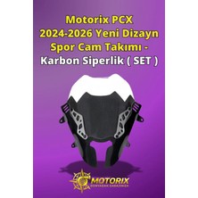 Pcx 2021-2024 Yeni Dizayn Spor Cam Takımı - Karbon Siperlik ( Set )
