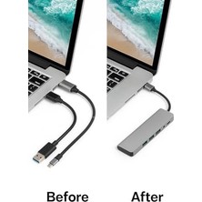 Vuralsin38 8 In 1 USB C Hub Çoklu Adaptör USB 3.0 ve USB 2.0 Hub Tf Sd Kart Okuyucu 3.5mm Ses Çıkışı Power Delivery Destekli MacBook Pro Laptop Tablet Uyumlu