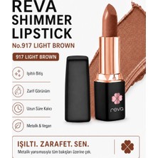 Reva Shimmer Lipstick Light Brown-Brown Series-Işıltı Ruj Kahve Serisi No:917 4 gr